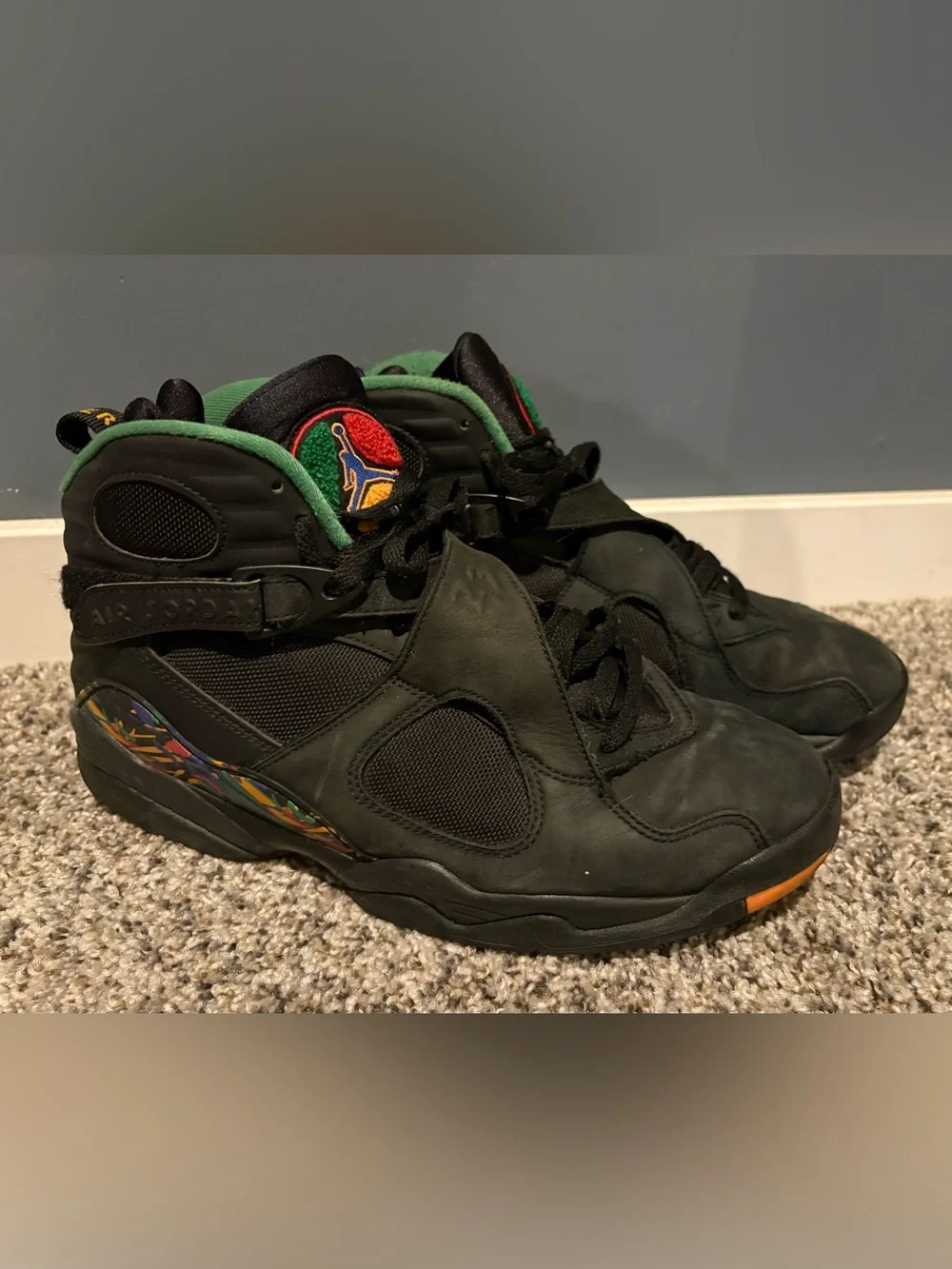 Air Jordan 8 Retro 'Tinker Air-Raid' Sneakers Size 10.5 Pre-owned High Tops Rare